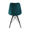 Kick kuipstoel Velvet Blauw - zwart frame | Set van 2