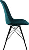 Kick kuipstoel Velvet Blauw - zwart frame | Set van 2