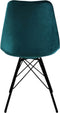 Kick kuipstoel Velvet blauw - zwart frame - set van 6