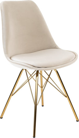 Kick Kuipstoel Velvet Champagne - Goud Frame