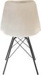 Kick kuipstoel Velvet champagne - zwart frame - set van 2