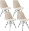 Kick kuipstoel Velvet champagne - zwart frame - set van 4
