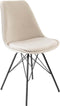 Kick kuipstoel Velvet champagne - zwart frame - set van 4