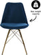 Kick Kuipstoel Velvet Donker Blauw - Goud Frame