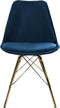 Kick Kuipstoel Velvet Donker Blauw - Goud Frame