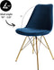 Kick Kuipstoel Velvet Donker Blauw - Goud Frame