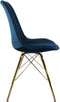 Kick Kuipstoel Velvet Donker Blauw - Goud Frame