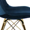 Kick Kuipstoel Velvet Donker Blauw - Goud Frame