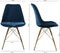 Kick Kuipstoel Velvet Donker Blauw - Goud Frame