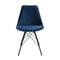 Kick kuipstoel Velvet Donker Blauw - zwart frame | Set van 2