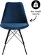 Kick kuipstoel Velvet Donker Blauw - zwart frame | Set van 2