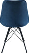 Kick kuipstoel Velvet Donker Blauw - zwart frame | Set van 2