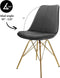 Kick Kuipstoel Velvet Donker Grijs - Goud Frame