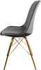 Kick Kuipstoel Velvet Donker Grijs - Goud Frame