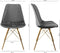 Kick Kuipstoel Velvet Donker Grijs - Goud Frame