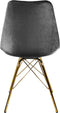 Kick Kuipstoel Velvet Donker Grijs - Goud Frame