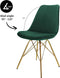 Kick Kuipstoel Velvet Donker Groen - Goud Frame