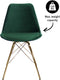 Kick Kuipstoel Velvet Donker Groen - Goud Frame