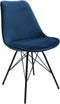 Kick kuipstoel Velvet donkerblauw - zwart frame - set van 4