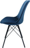 Kick kuipstoel Velvet donkerblauw - zwart frame - set van 4