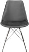 Kick Kuipstoel Velvet Donkergrijs - Chroom Frame