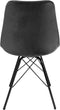 Kick kuipstoel Velvet donkergrijs - zwart frame - set van 6