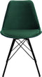 Kick kuipstoel Velvet donkergroen - zwart frame - set van 4
