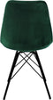 Kick kuipstoel Velvet donkergroen - zwart frame - set van 4