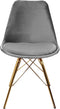Kick Kuipstoel Velvet Grijs - Goud Frame