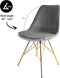 Kick Kuipstoel Velvet Grijs - Goud Frame