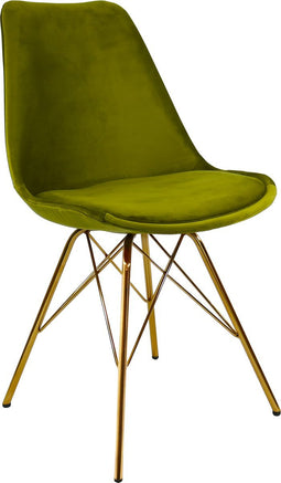 Kick Kuipstoel Velvet Groen - Goud Frame