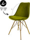 Kick Kuipstoel Velvet Groen - Goud Frame