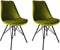 Kick kuipstoel Velvet Groen - zwart frame | Set van 2