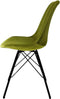 Kick kuipstoel Velvet Groen - zwart frame | Set van 2