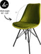 Kick kuipstoel Velvet Groen - zwart frame | Set van 2
