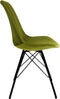 Kick kuipstoel Velvet groen - zwart frame - set van 6