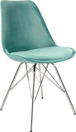 Kick Kuipstoel Velvet Mintgroen - Chroom Frame