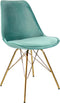 Kick Kuipstoel Velvet Mintgroen - Goud Frame
