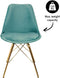 Kick Kuipstoel Velvet Mintgroen - Goud Frame