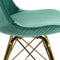 Kick Kuipstoel Velvet Mintgroen - Goud Frame