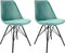 Kick kuipstoel Velvet mintgroen - zwart frame - set van 2