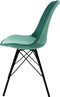 Kick kuipstoel Velvet mintgroen - zwart frame - set van 4