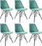 Kick kuipstoel Velvet mintgroen - zwart frame - set van 6