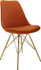 Kick Kuipstoel Velvet Oranje - Goud Frame