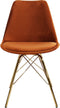Kick Kuipstoel Velvet Oranje - Goud Frame