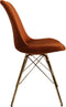 Kick Kuipstoel Velvet Oranje - Goud Frame