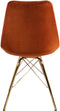 Kick Kuipstoel Velvet Oranje - Goud Frame