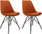 Kick kuipstoel Velvet Oranje - zwart frame | Set van 2