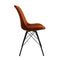 Kick kuipstoel Velvet Oranje - zwart frame | Set van 2