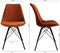 Kick kuipstoel Velvet Oranje - zwart frame | Set van 2